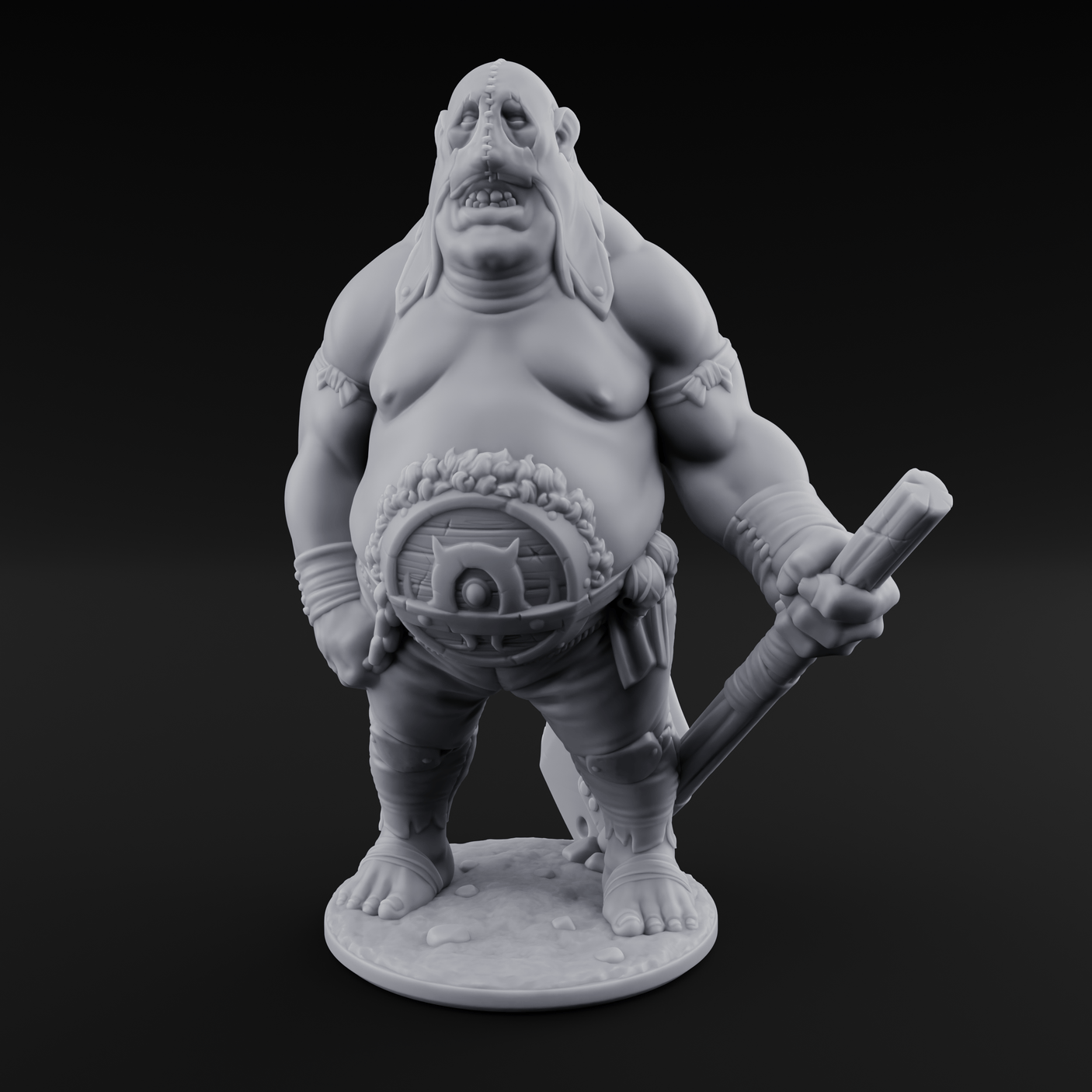 Belly Buckled Ogre Executioner Miniature for Dungeons and Dragons, Pathfinder or other TTRPGs