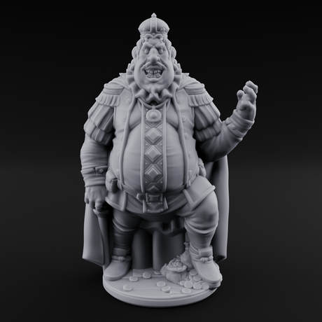 Belly Full Of Gold Ogre King Miniature for Dungeons and Dragons, Pathfinder or other TTRPGs