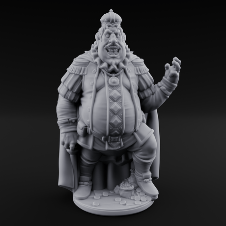 Belly Full Of Gold Ogre King Miniature for Dungeons and Dragons, Pathfinder or other TTRPGs
