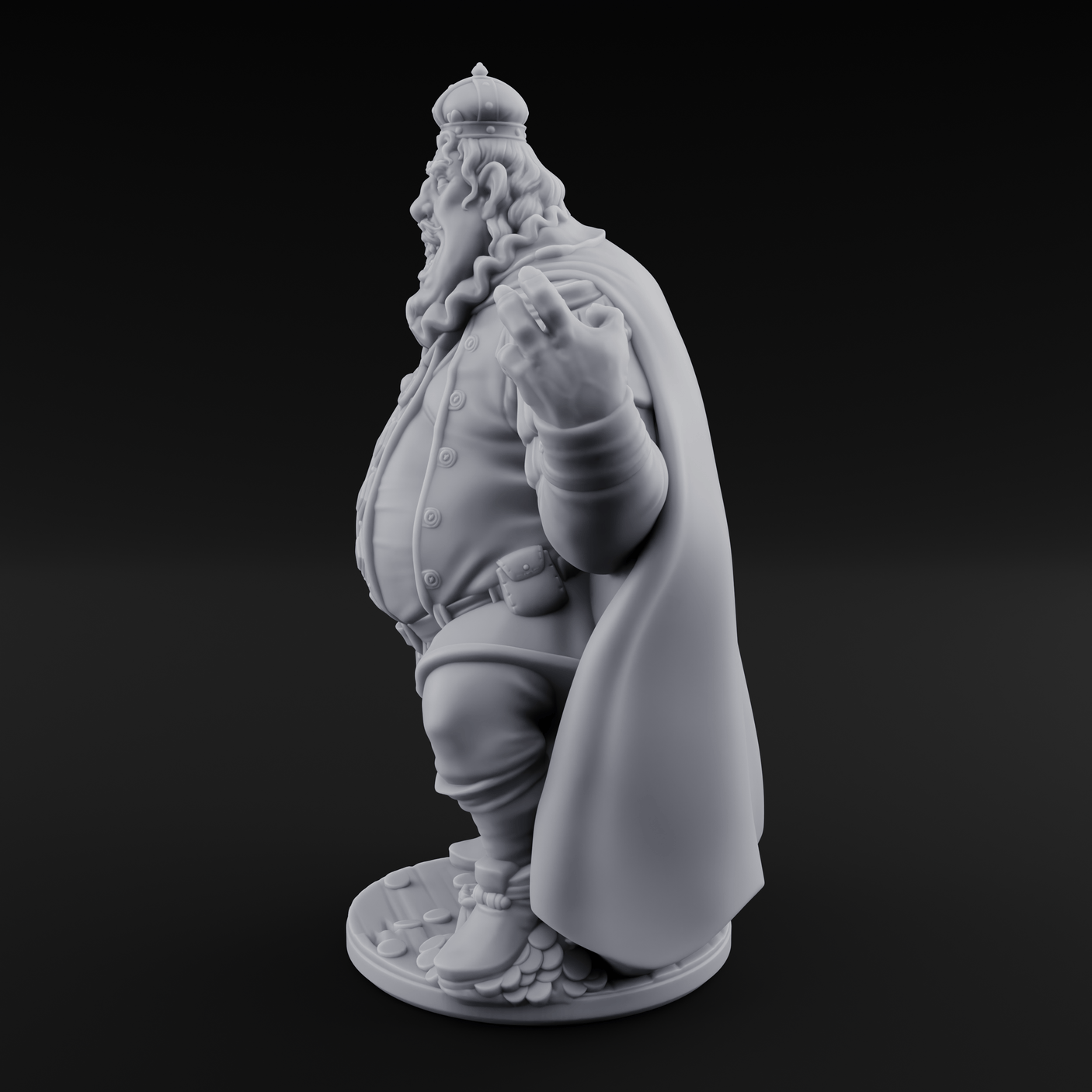 Belly Full Of Gold Ogre King Miniature for Dungeons and Dragons, Pathfinder or other TTRPGs