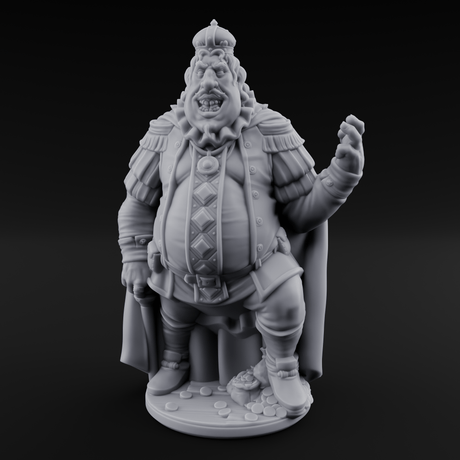 Belly Full Of Gold Ogre King Miniature for Dungeons and Dragons, Pathfinder or other TTRPGs