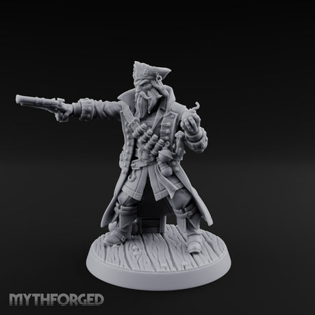No Quarter Given Human Pirate Captain Miniature for Dungeons and Dragons, Pathfinder or other TTRPGs