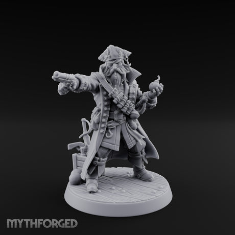 No Quarter Given Human Pirate Captain Miniature for Dungeons and Dragons, Pathfinder or other TTRPGs