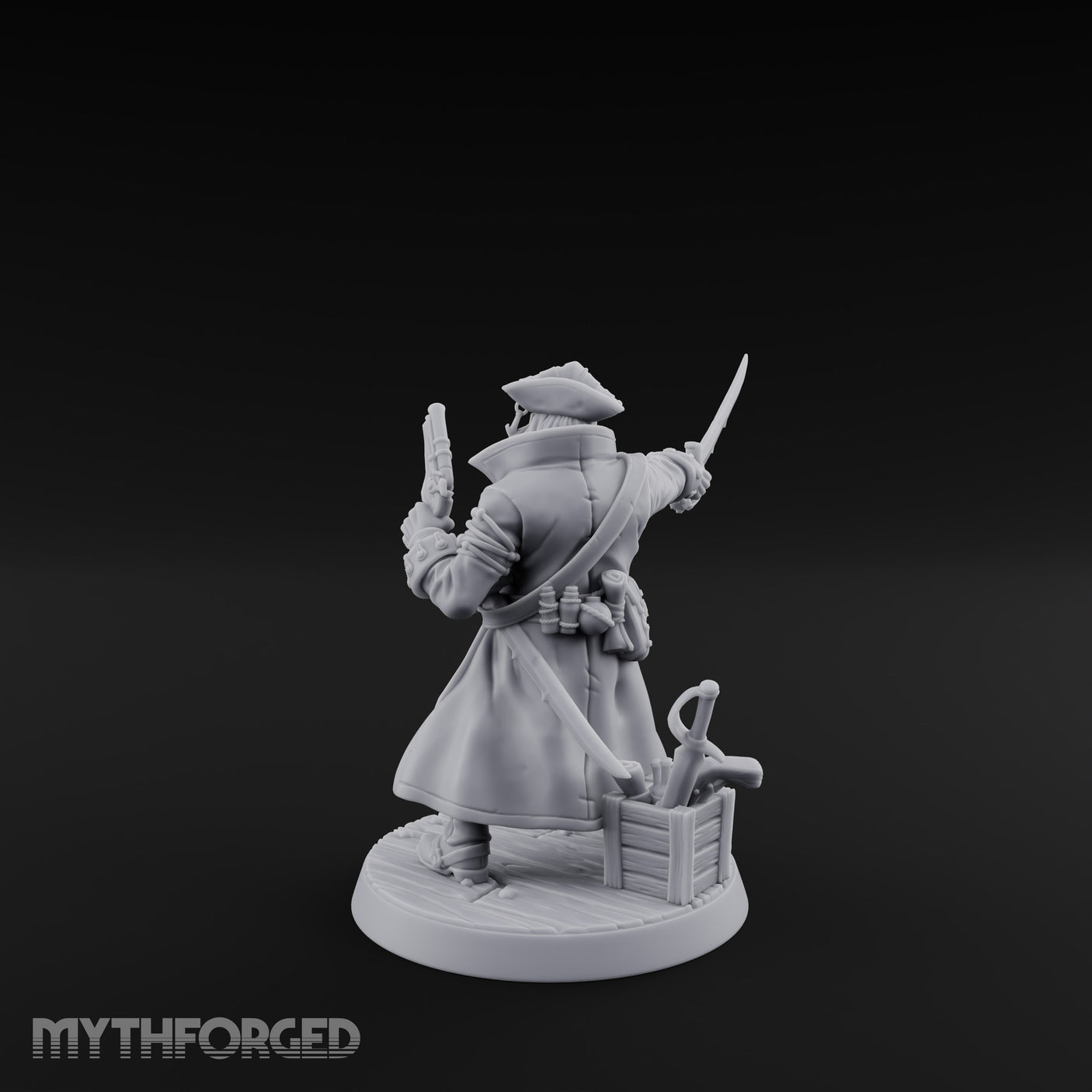 No Quarter Given Human Pirate Captain Miniature for Dungeons and Dragons, Pathfinder or other TTRPGs