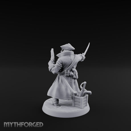 No Quarter Given Human Pirate Captain Miniature for Dungeons and Dragons, Pathfinder or other TTRPGs