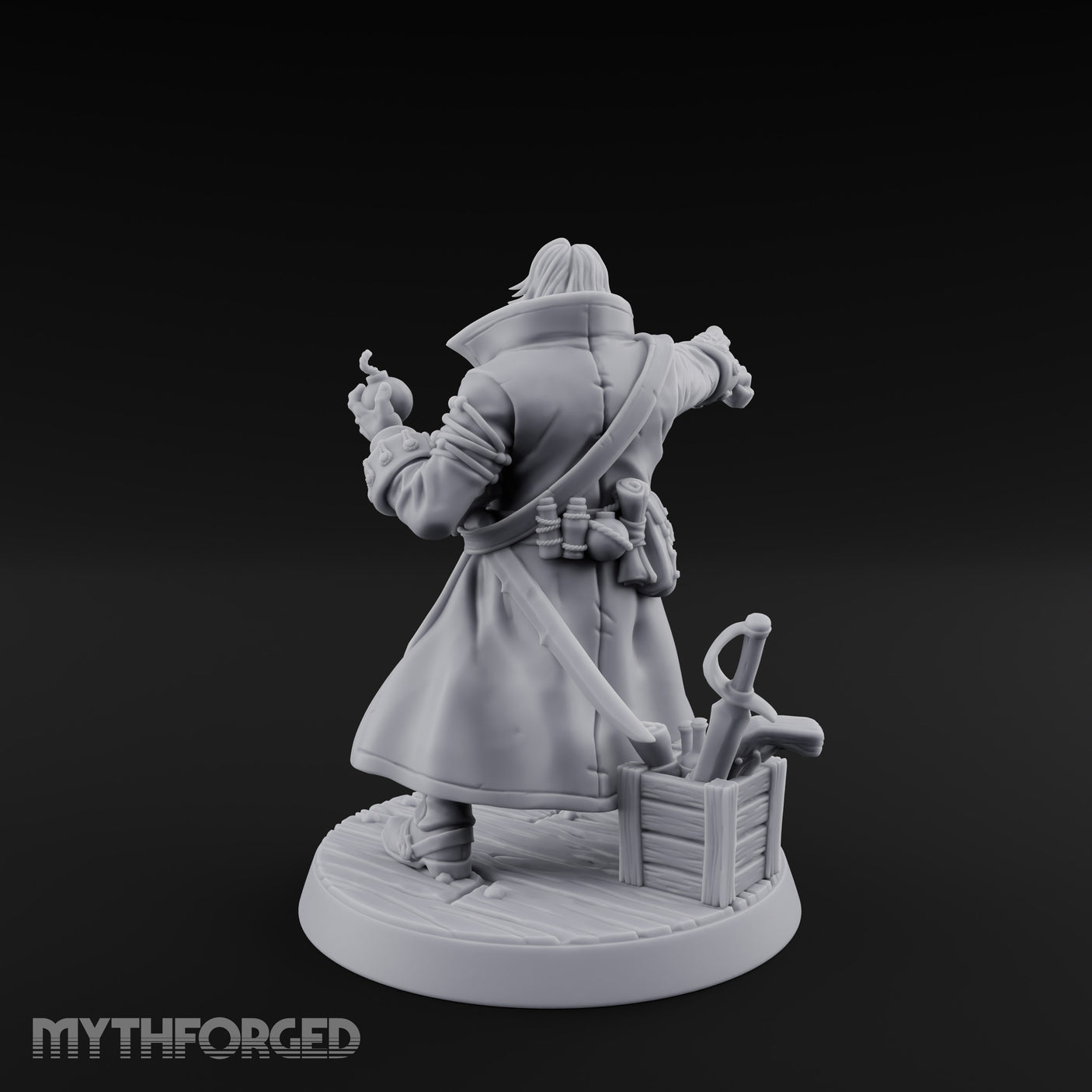 No Quarter Given Human Pirate Captain Miniature for Dungeons and Dragons, Pathfinder or other TTRPGs