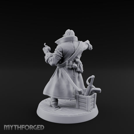 No Quarter Given Human Pirate Captain Miniature for Dungeons and Dragons, Pathfinder or other TTRPGs