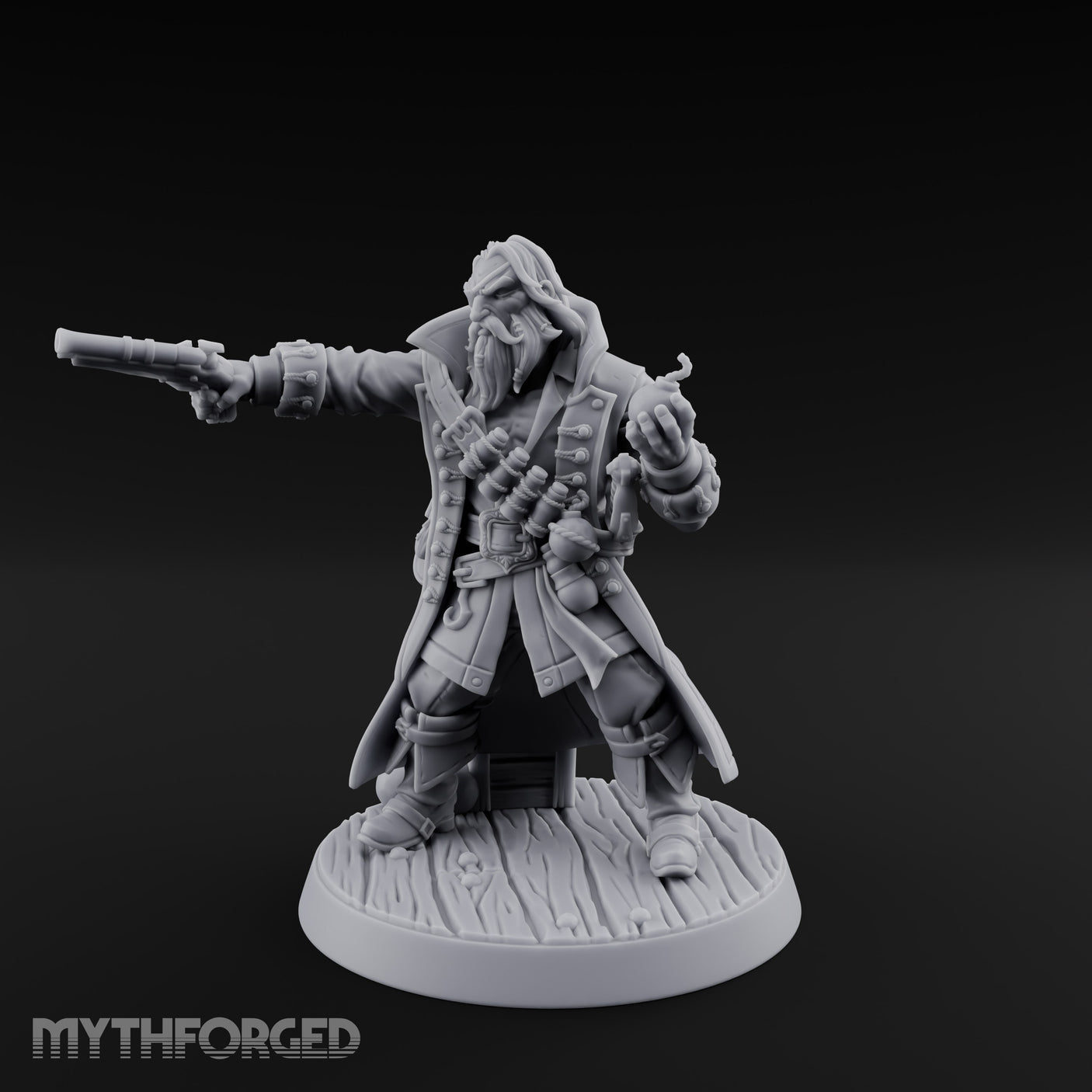 No Quarter Given Human Pirate Captain Miniature for Dungeons and Dragons, Pathfinder or other TTRPGs