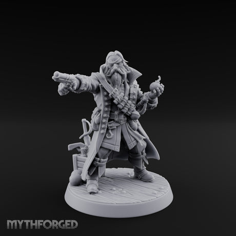 No Quarter Given Human Pirate Captain Miniature for Dungeons and Dragons, Pathfinder or other TTRPGs