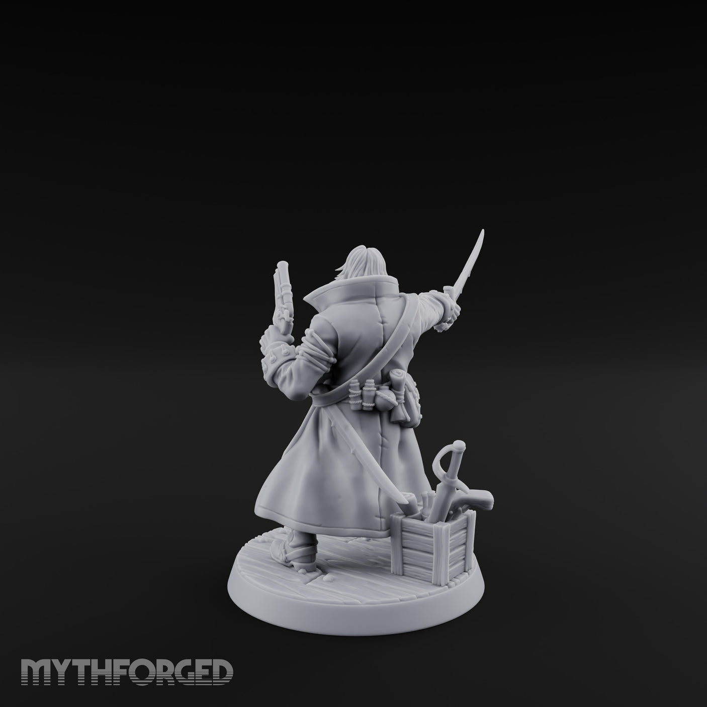 No Quarter Given Human Pirate Captain Miniature for Dungeons and Dragons, Pathfinder or other TTRPGs