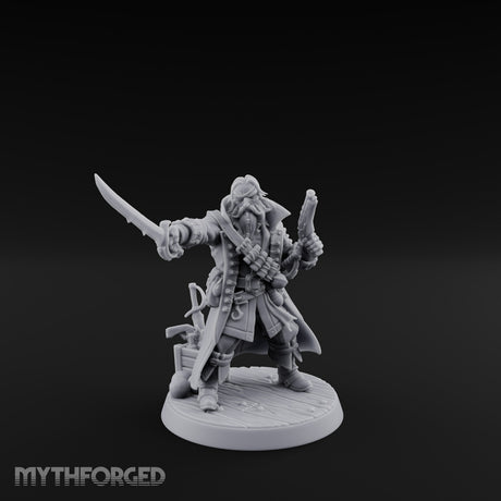 No Quarter Given Human Pirate Captain Miniature for Dungeons and Dragons, Pathfinder or other TTRPGs