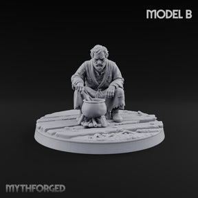 Making Ends Meet Human Slum Dweller B Miniature for Dungeons and Dragons, Pathfinder or other TTRPGs