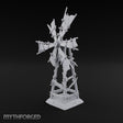 Wind Stopped Asking Ruined Wooden Windmill with Tattered Sails on Cracked Stone Base