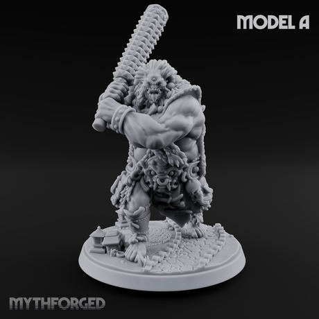 Shouldering The Cudgel Oni Brutes Miniature for Dungeons and Dragons, Pathfinder or other TTRPGs