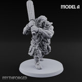 Club Swinging Brutish Ogre Set Miniature for Dungeons and Dragons, Pathfinder or other TTRPGs