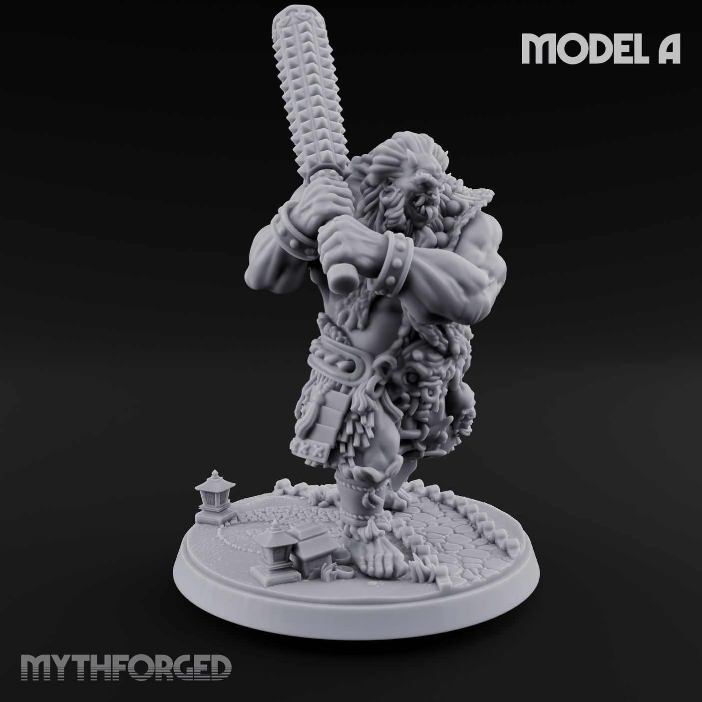 Shouldering The Cudgel Oni Brutes A Miniature for Dungeons and Dragons, Pathfinder or other TTRPGs