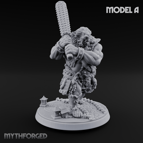 Shouldering The Cudgel Oni Brutes A Miniature for Dungeons and Dragons, Pathfinder or other TTRPGs