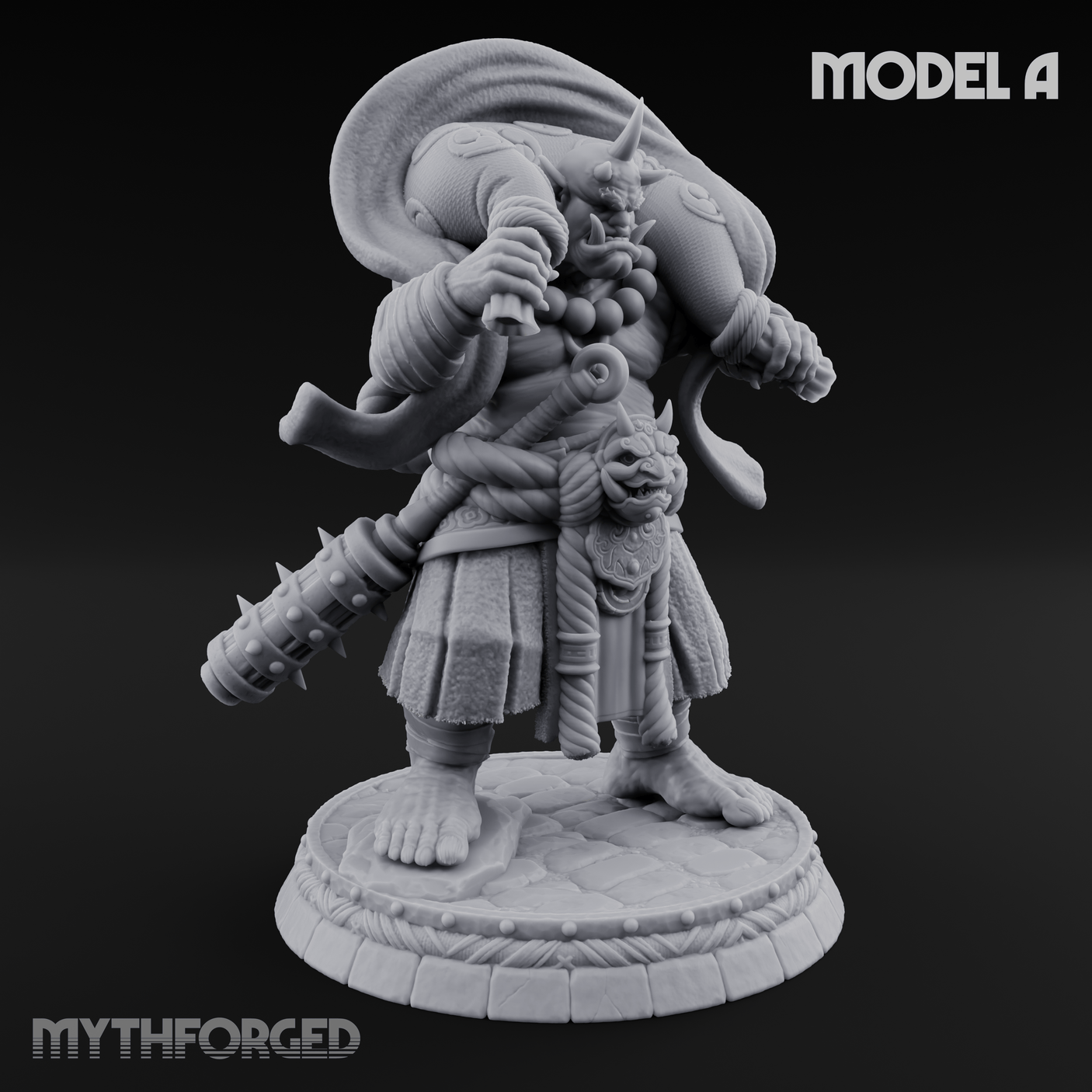 Turned Townsfolk Oni Fighters A Miniature for Dungeons and Dragons, Pathfinder or other TTRPGs