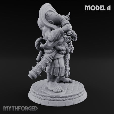 Turned Townsfolk Oni Fighters A Miniature for Dungeons and Dragons, Pathfinder or other TTRPGs
