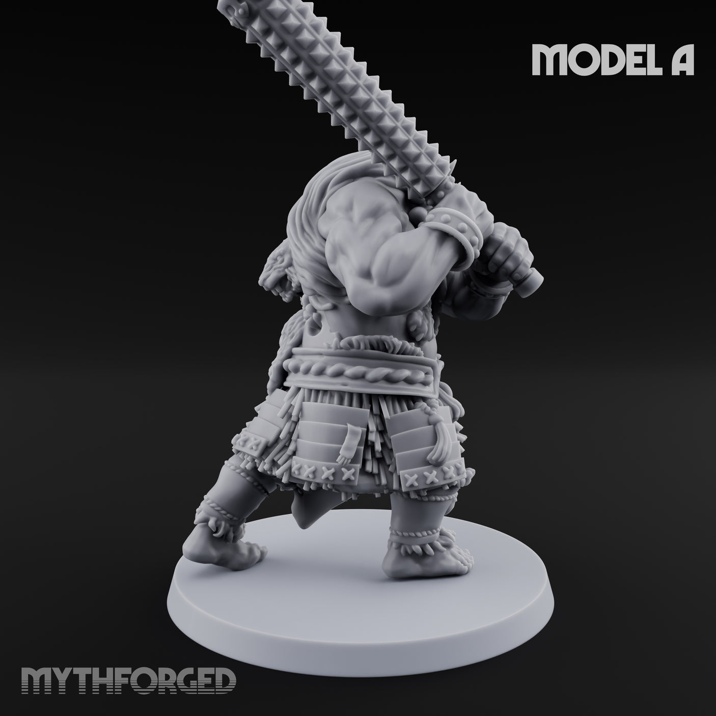 Club Swinging Brutish Ogre A Miniature for Dungeons and Dragons, Pathfinder or other TTRPGs