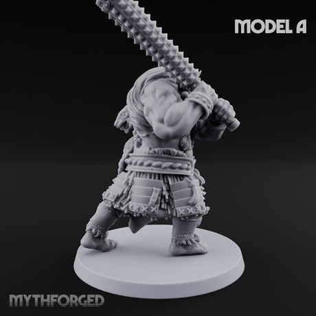 Club Swinging Brutish Ogre A Miniature for Dungeons and Dragons, Pathfinder or other TTRPGs