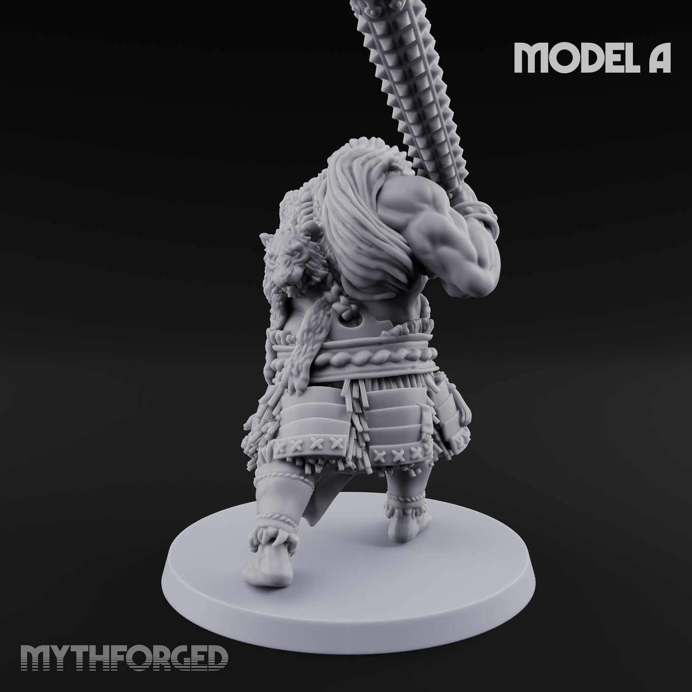 Club Swinging Brutish Ogre A Miniature for Dungeons and Dragons, Pathfinder or other TTRPGs