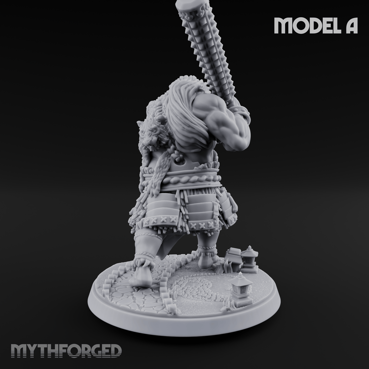 Shouldering The Cudgel Oni Brutes A Miniature for Dungeons and Dragons, Pathfinder or other TTRPGs