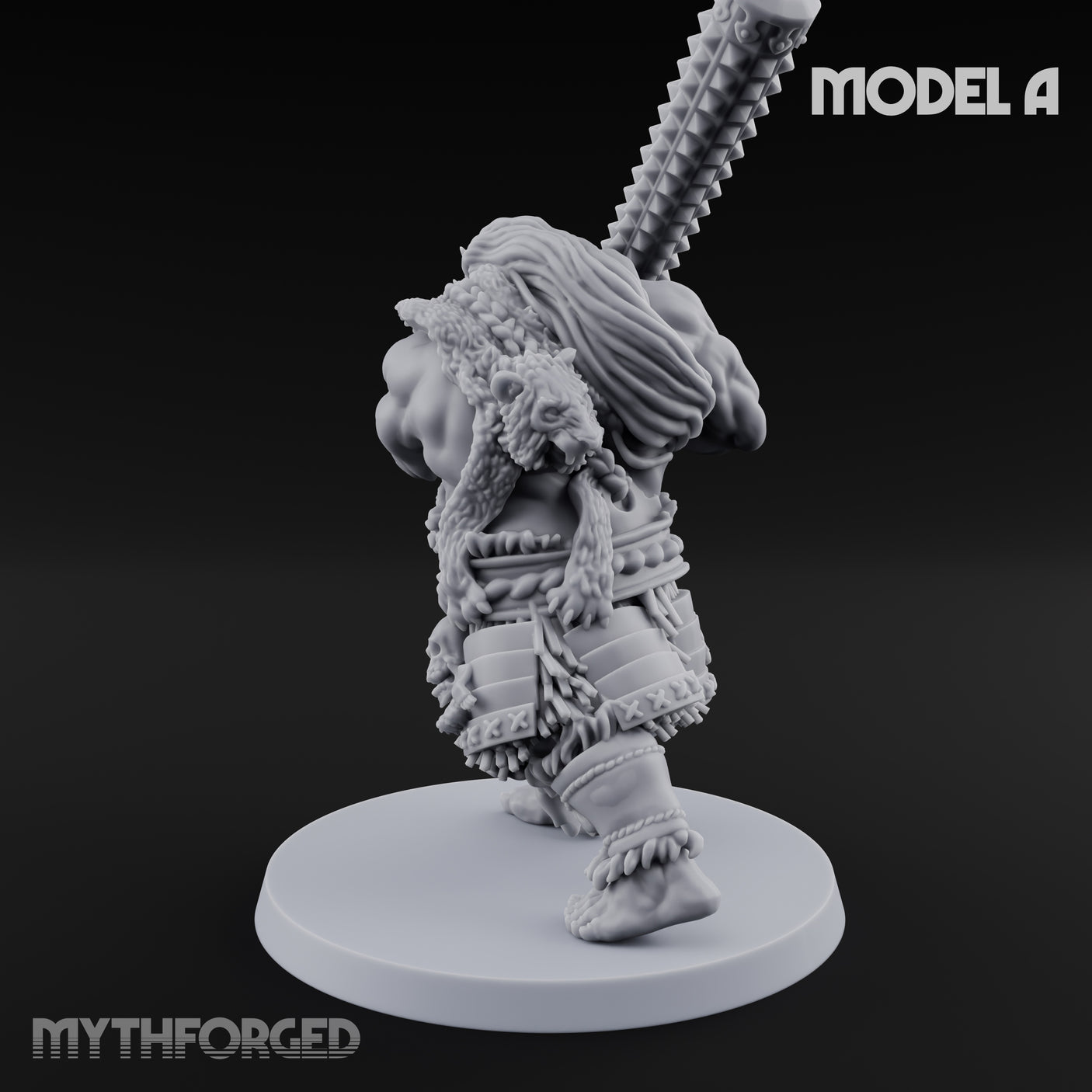 Club Swinging Brutish Ogre A Miniature for Dungeons and Dragons, Pathfinder or other TTRPGs
