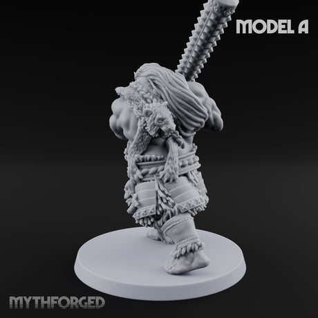 Club Swinging Brutish Ogre A Miniature for Dungeons and Dragons, Pathfinder or other TTRPGs