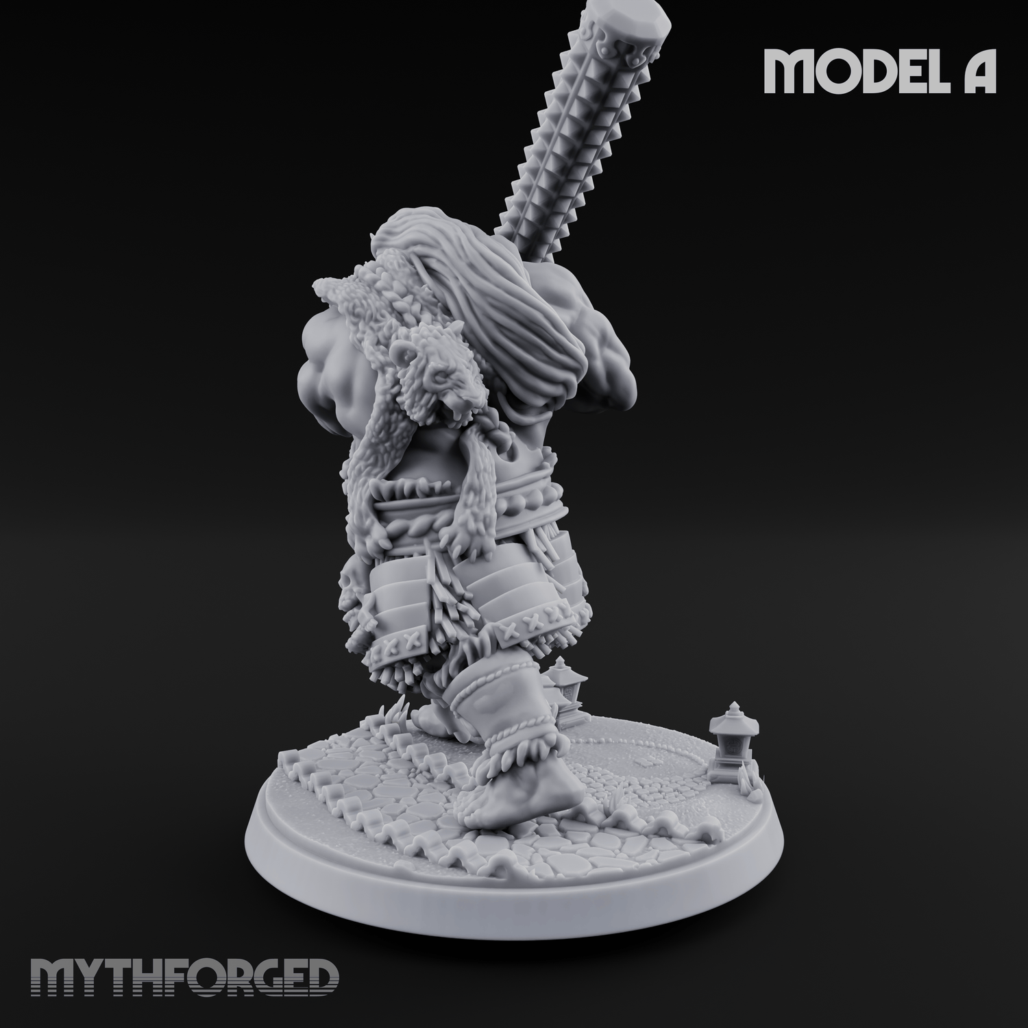 Shouldering The Cudgel Oni Brutes A Miniature for Dungeons and Dragons, Pathfinder or other TTRPGs