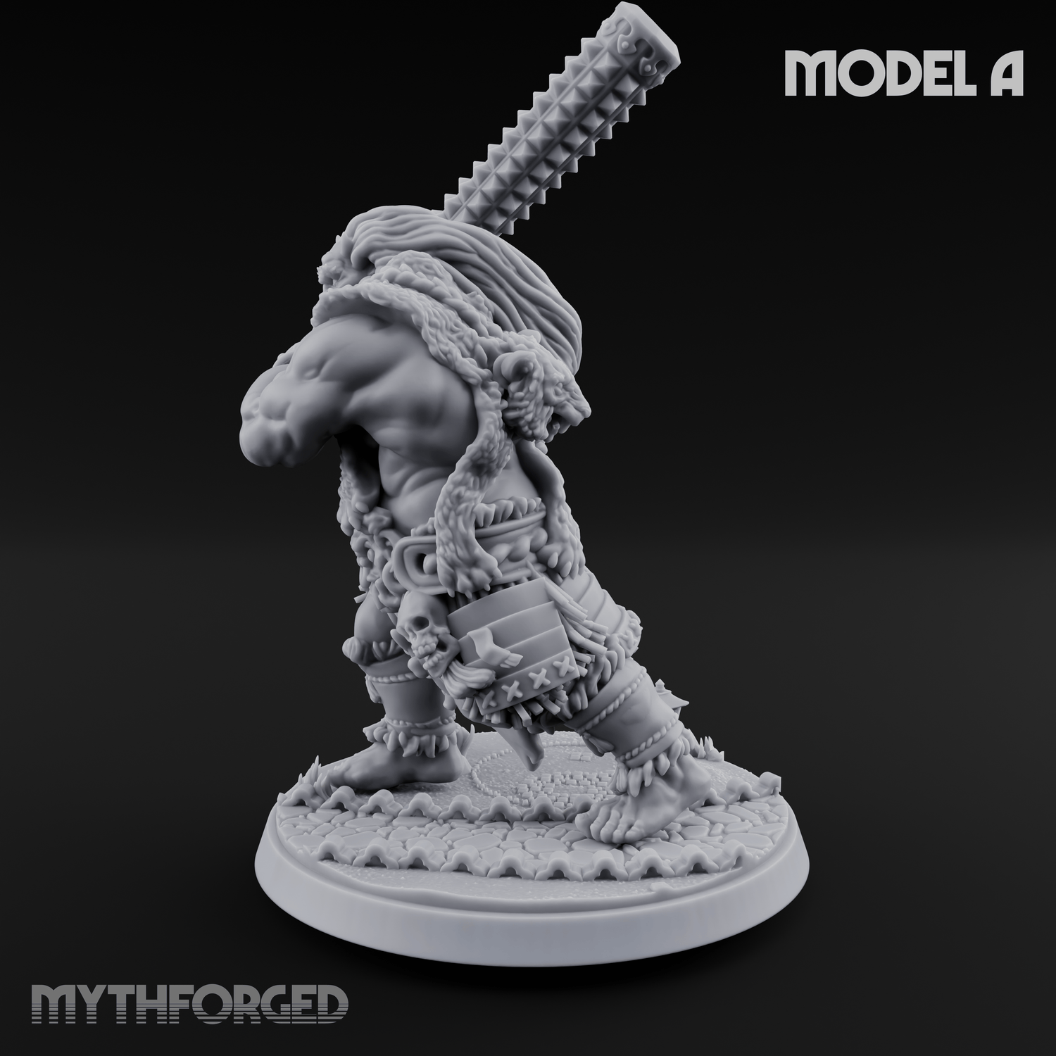 Shouldering The Cudgel Oni Brutes A Miniature for Dungeons and Dragons, Pathfinder or other TTRPGs