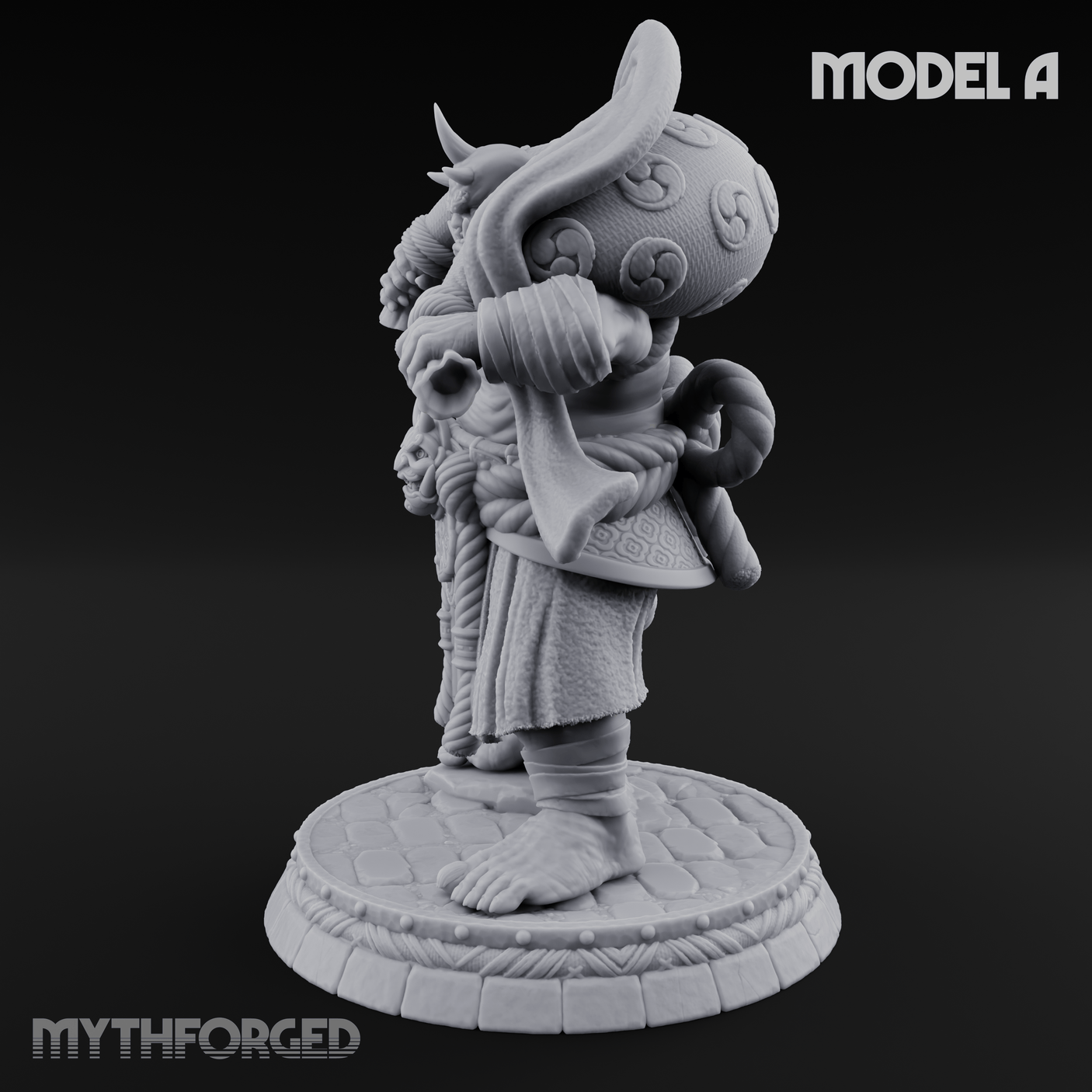 Turned Townsfolk Oni Fighters A Miniature for Dungeons and Dragons, Pathfinder or other TTRPGs