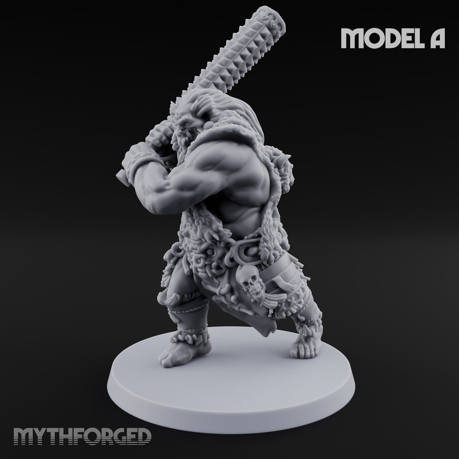 Club Swinging Brutish Ogre A Miniature for Dungeons and Dragons, Pathfinder or other TTRPGs
