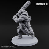 Club Swinging Brutish Ogre A Miniature for Dungeons and Dragons, Pathfinder or other TTRPGs
