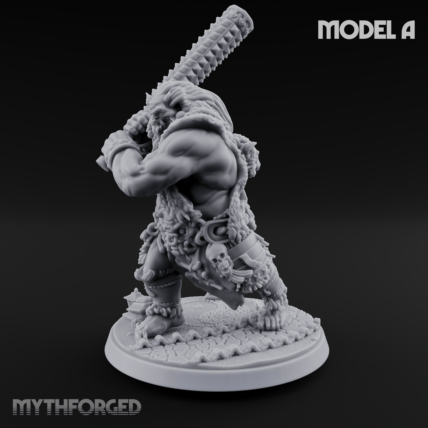 Shouldering The Cudgel Oni Brutes A Miniature for Dungeons and Dragons, Pathfinder or other TTRPGs