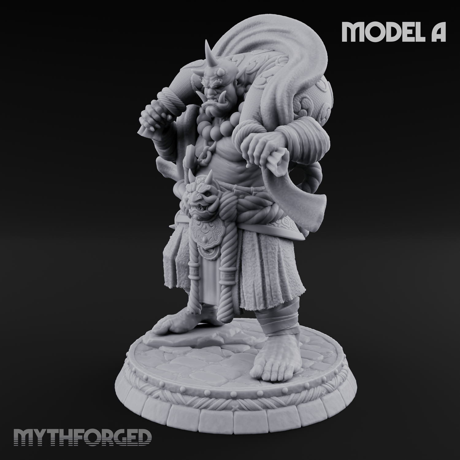 Turned Townsfolk Oni Fighters A Miniature for Dungeons and Dragons, Pathfinder or other TTRPGs
