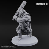 Club Swinging Brutish Ogre A Miniature for Dungeons and Dragons, Pathfinder or other TTRPGs