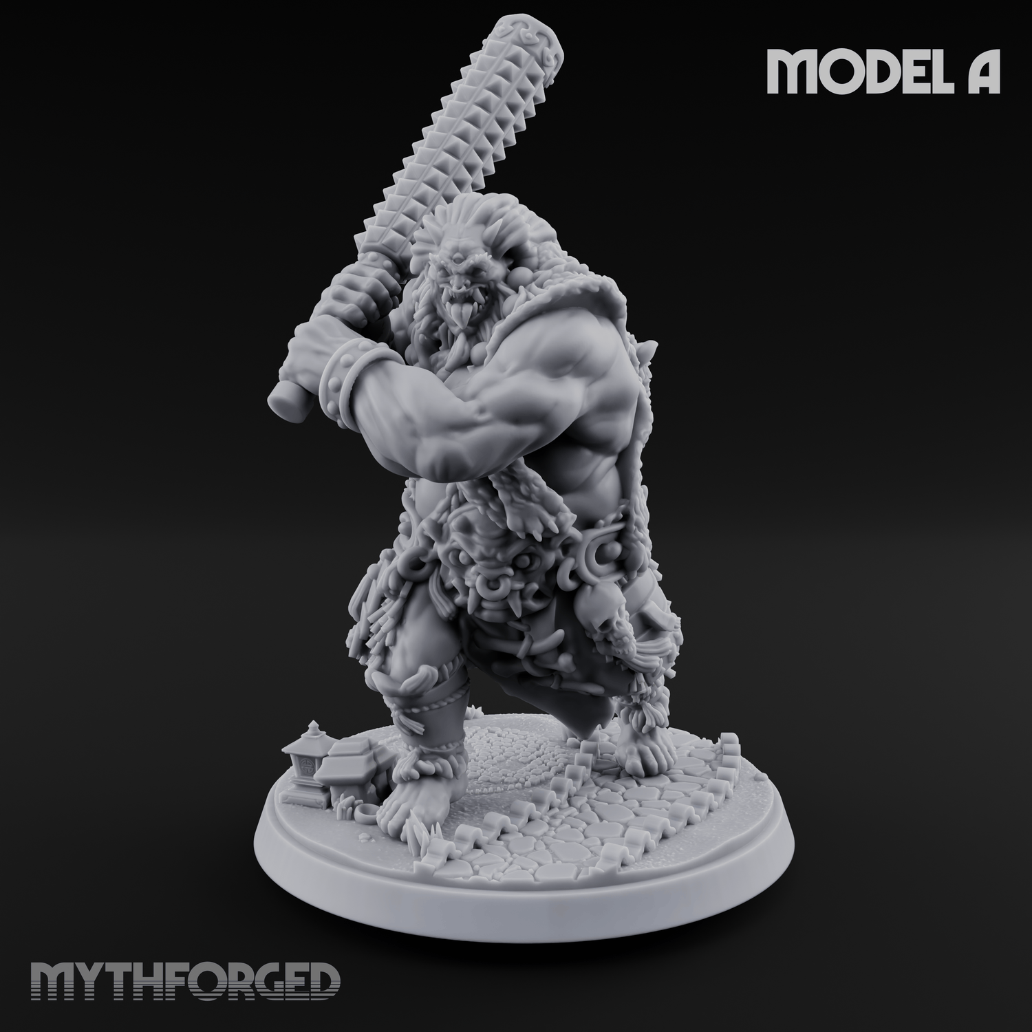 Shouldering The Cudgel Oni Brutes A Miniature for Dungeons and Dragons, Pathfinder or other TTRPGs