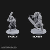 Club Swinging Brutish Ogre Set Miniature for Dungeons and Dragons, Pathfinder or other TTRPGs