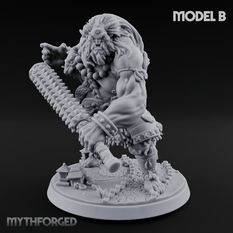 Shouldering The Cudgel Oni Brutes B Miniature for Dungeons and Dragons, Pathfinder or other TTRPGs