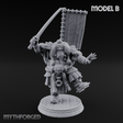 Turned Townsfolk Oni Fighters B Miniature for Dungeons and Dragons, Pathfinder or other TTRPGs