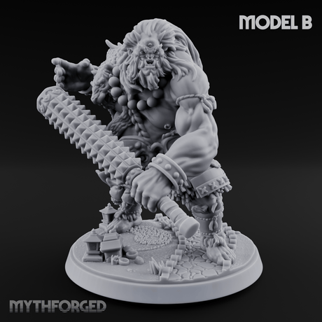 Shouldering The Cudgel Oni Brutes Miniature for Dungeons and Dragons, Pathfinder or other TTRPGs