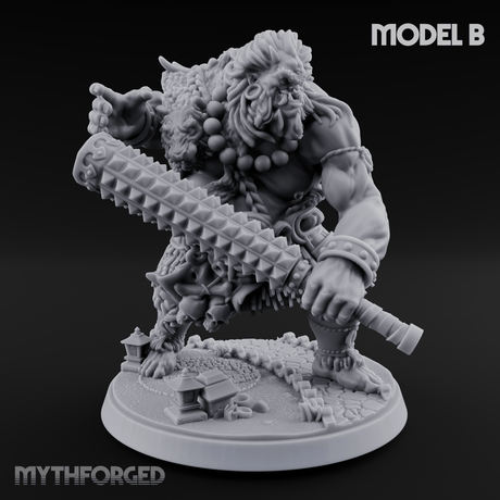 Shouldering The Cudgel Oni Brutes Miniature for Dungeons and Dragons, Pathfinder or other TTRPGs