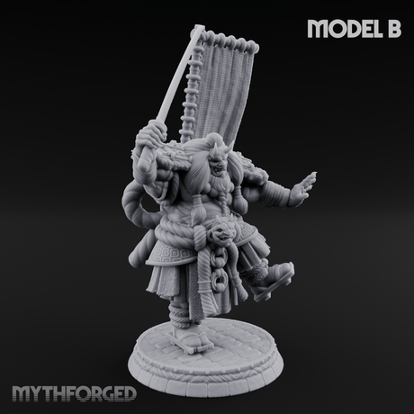 Turned Townsfolk Oni Fighters Miniature for Dungeons and Dragons, Pathfinder or other TTRPGs