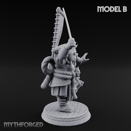 Turned Townsfolk Oni Fighters B Miniature for Dungeons and Dragons, Pathfinder or other TTRPGs