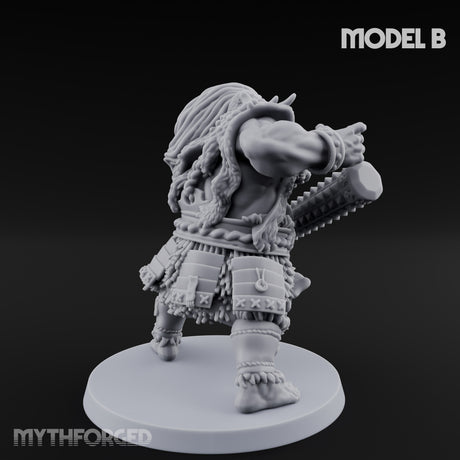 Club Swinging Brutish Ogre B Miniature for Dungeons and Dragons, Pathfinder or other TTRPGs