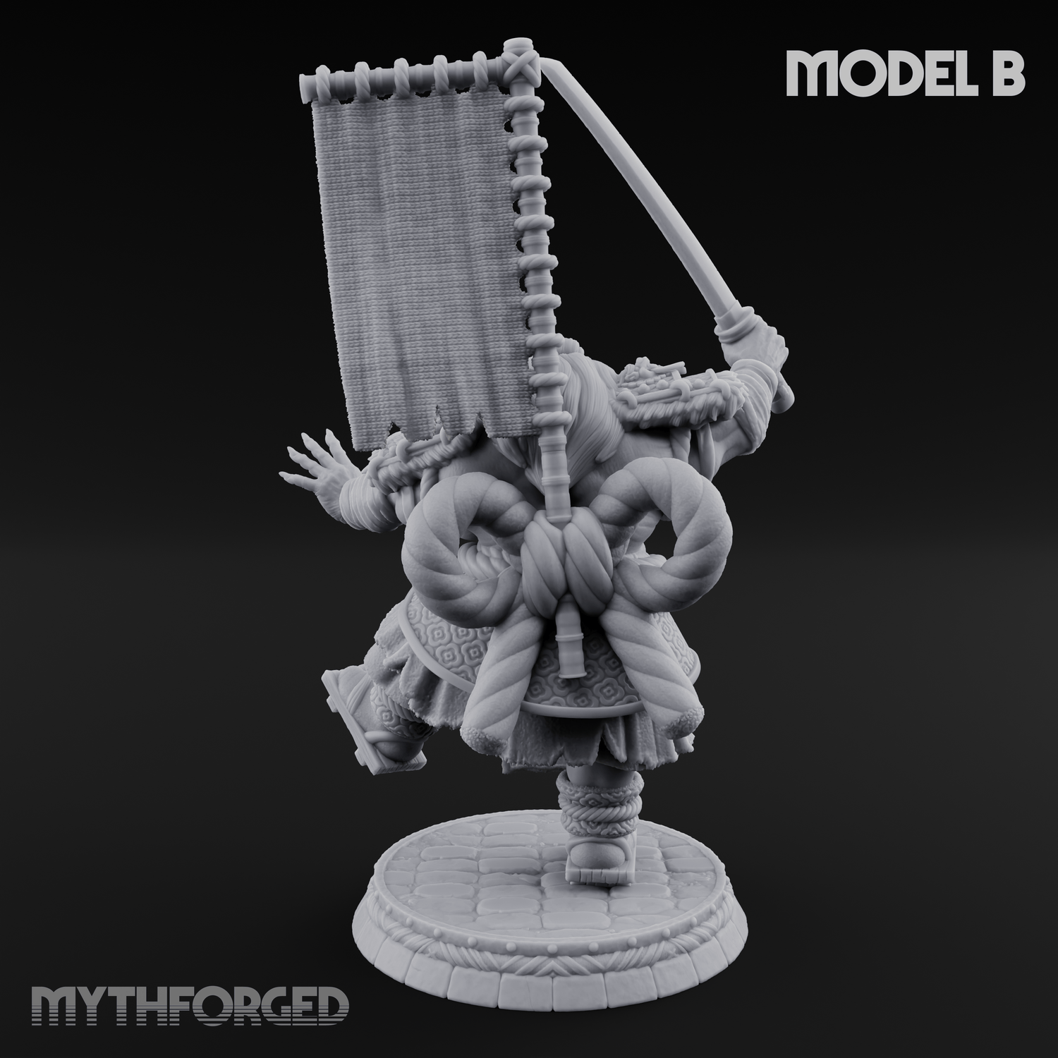 Turned Townsfolk Oni Fighters B Miniature for Dungeons and Dragons, Pathfinder or other TTRPGs