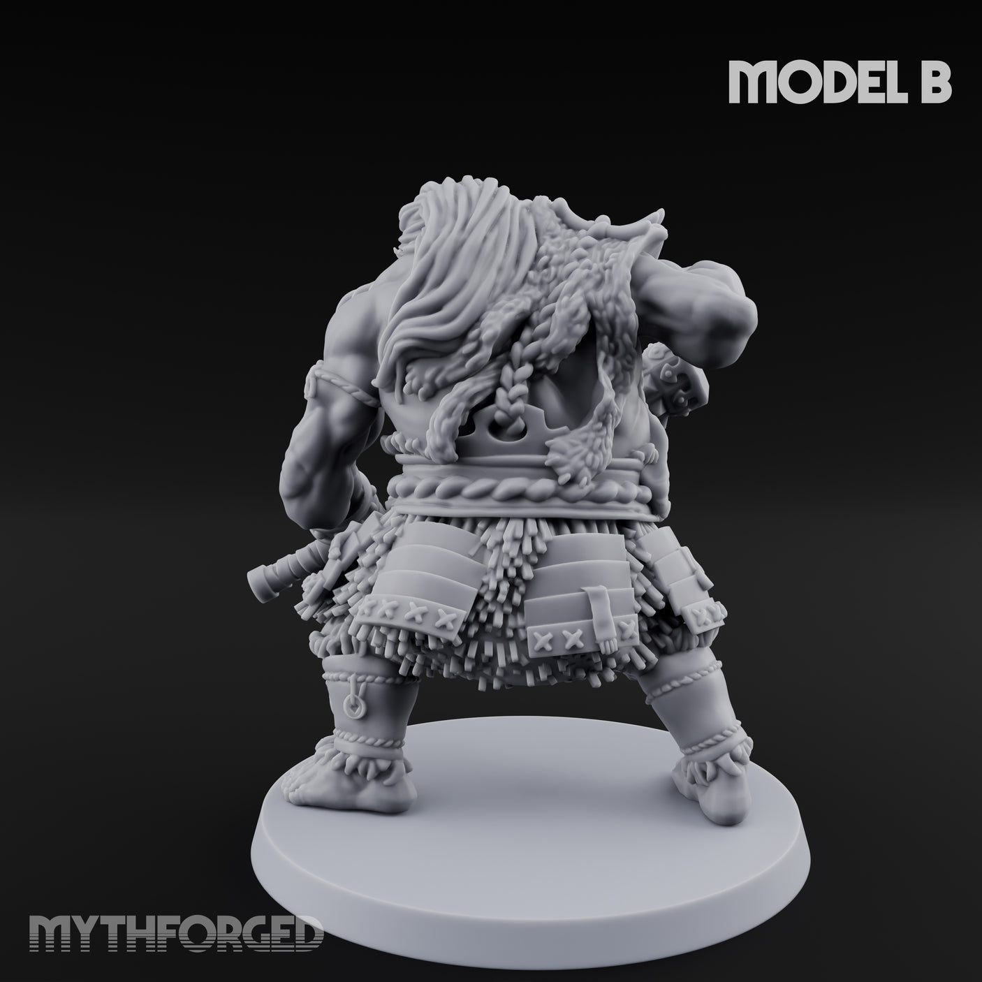 Club Swinging Brutish Ogre B Miniature for Dungeons and Dragons, Pathfinder or other TTRPGs