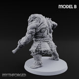 Club Swinging Brutish Ogre B Miniature for Dungeons and Dragons, Pathfinder or other TTRPGs