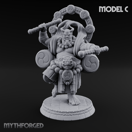 Turned Townsfolk Oni Fighters Miniature for Dungeons and Dragons, Pathfinder or other TTRPGs